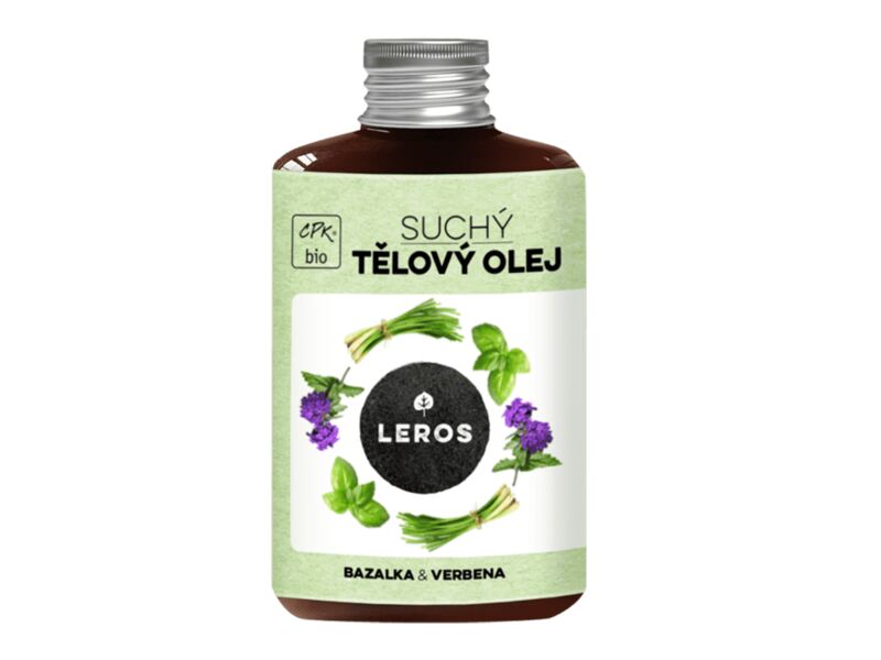 Leros Suchý tělový olej - bazalka a verbena 100 ml