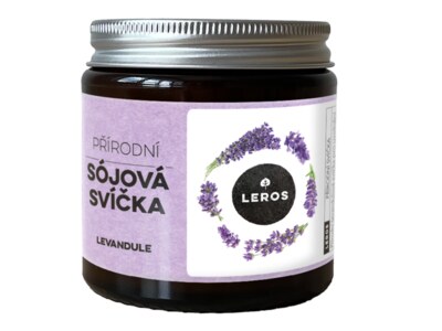 Leros Přírodní sójová svíčka levandule 120 ml  