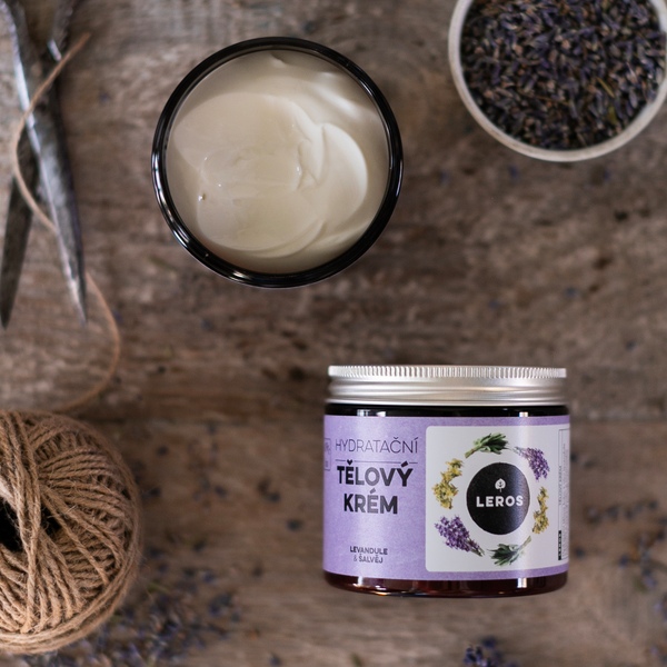 Leros Hydratační tělový krém - levandule a šalvěj 200 ml