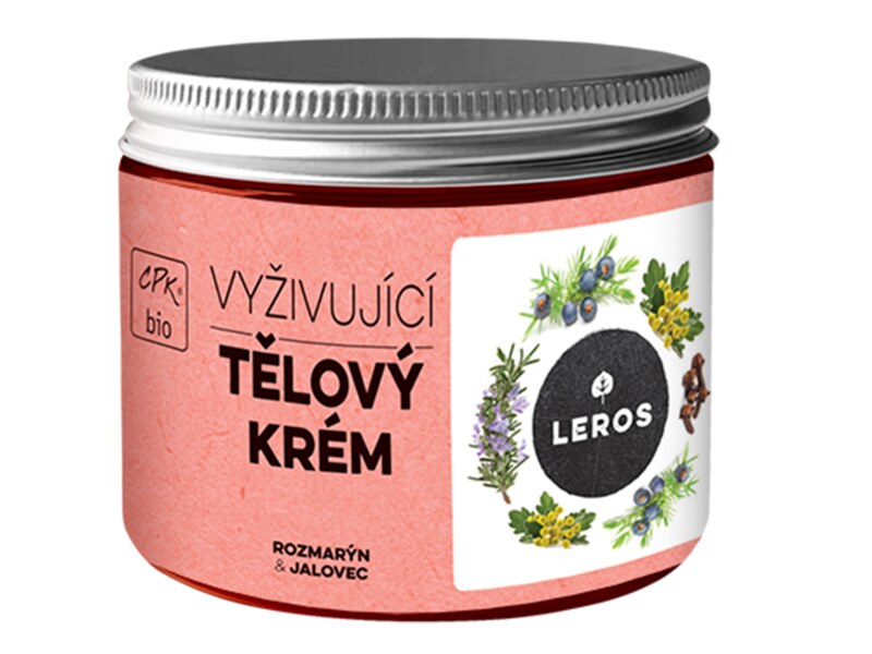 Leros Vyživující tělový krém - rozmarýn a jalovec 200 ml Leros Vyživující tělový krém - rozmarýn a jalovec 200 ml