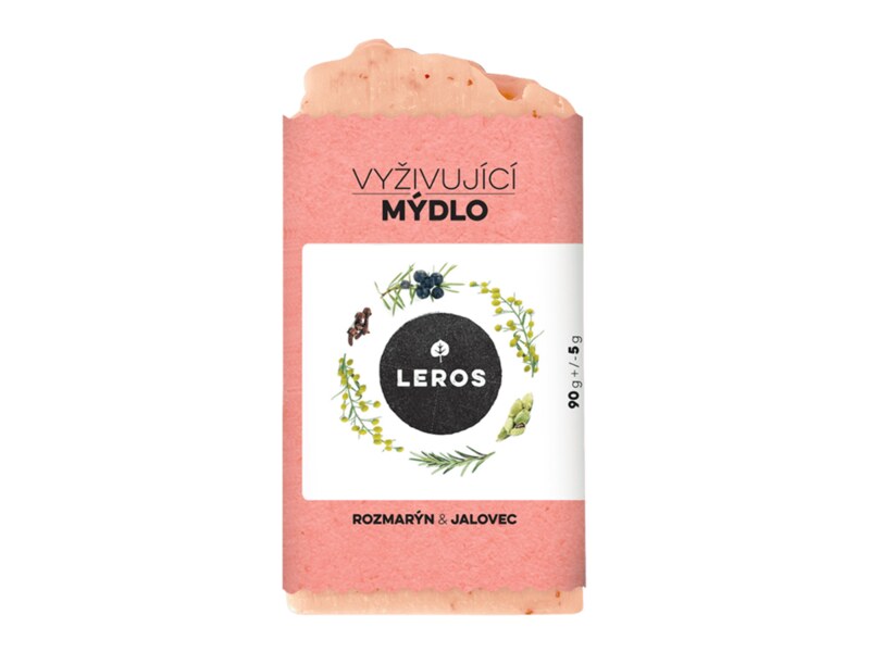Leros Vyživující mýdlo - rozmarýn a jalovec 90 g Leros Vyživující mýdlo - rozmarýn a jalovec 90 g