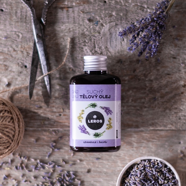 Leros Suchý tělový olej - levandule a šalvěj 100 ml Leros Suchý tělový olej - levandule a šalvěj 100 ml