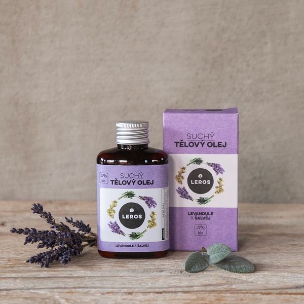 Leros Suchý tělový olej - levandule a šalvěj 100 ml Leros Suchý tělový olej - levandule a šalvěj 100 ml