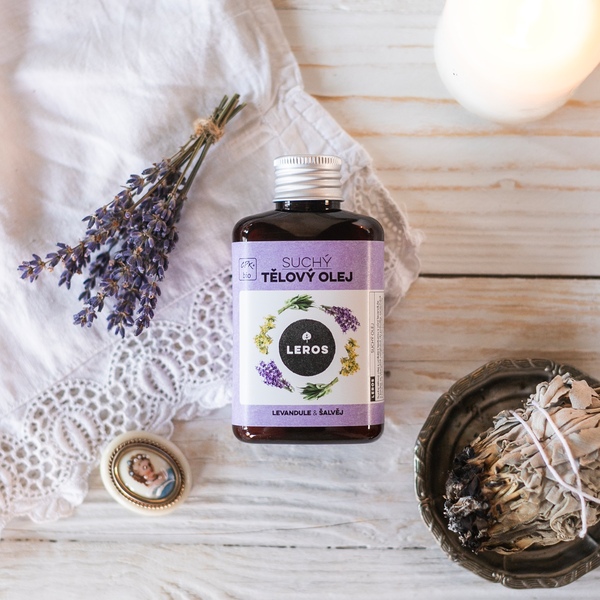 Leros Suchý tělový olej - levandule a šalvěj 100 ml Leros Suchý tělový olej - levandule a šalvěj 100 ml