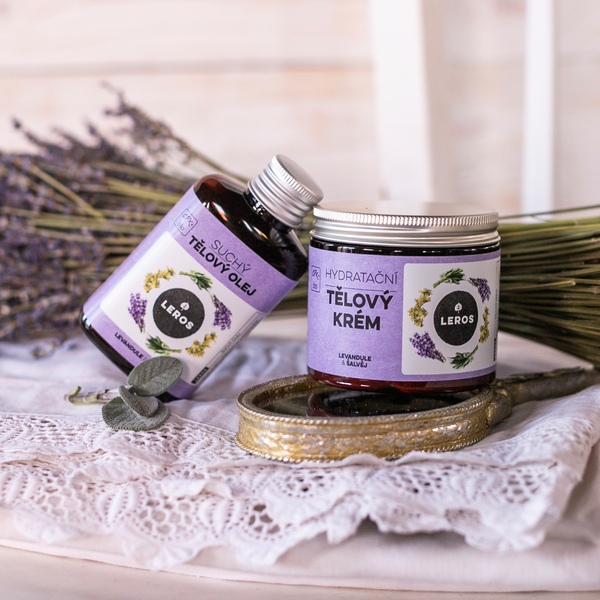 Leros Suchý tělový olej - levandule a šalvěj 100 ml Leros Suchý tělový olej - levandule a šalvěj 100 ml