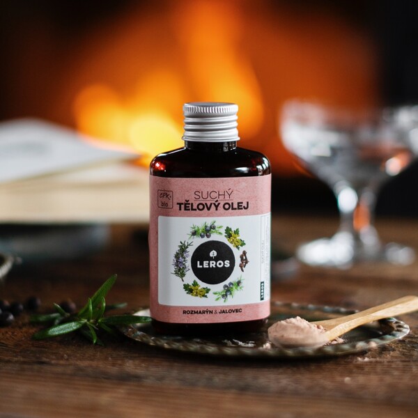 Leros Suchý tělový olej - rozmarýn na jalovec 100 ml Leros Suchý tělový olej - rozmarýn na jalovec 100 ml