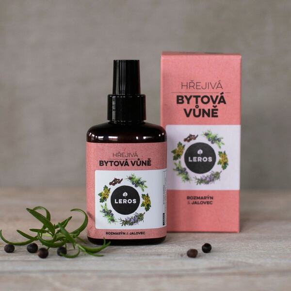 Leros Bytová vůně Hřejivá - rozmarýn a jalovec 100 ml Leros Bytová vůně Hřejivá - rozmarýn a jalovec 100 ml