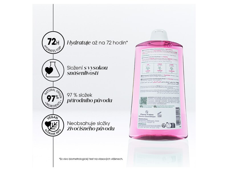 Klorane Hydratační šampon s opuncií 400 ml