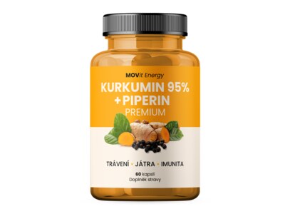 MOVit Kurkumin Extrakt 95 % + Piperin, 60 kapslí