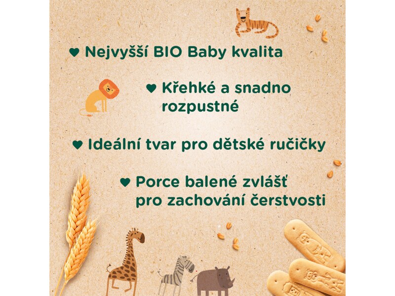 Sunar BIO sušenky Rozpustilá zvířátka 6m+, 4x40 g