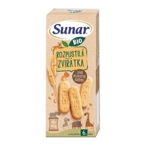 Sunar BIO sušenky Rozpustilá zvířátka 6m+, 4x40 g