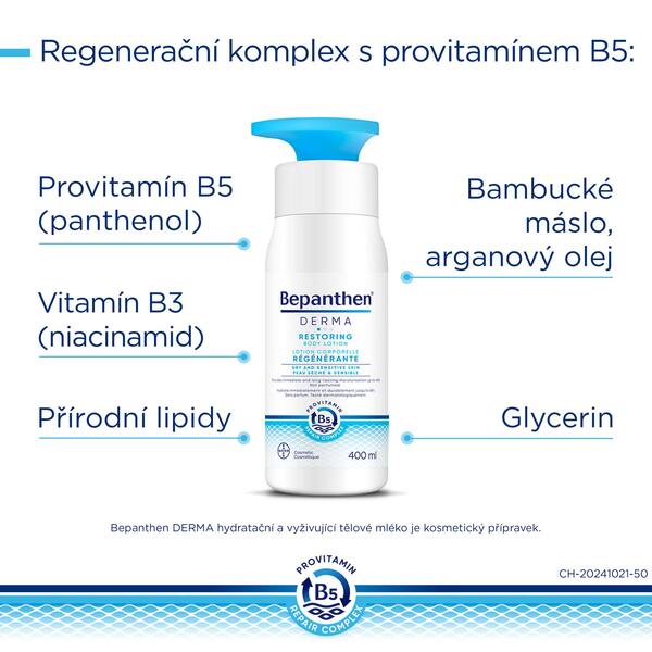 Bepanthen Derma Hydratační a vyživující tělové mléko 400 ml