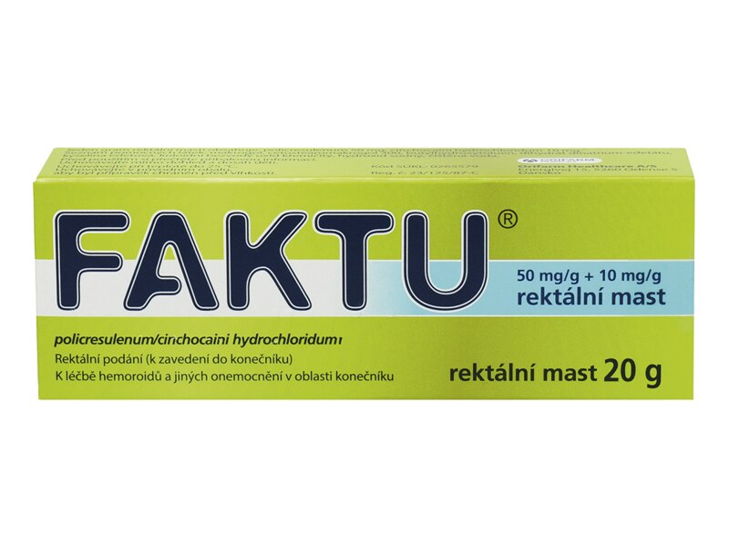 Faktu 50 mg/g+10 mg/g rektální mast 20 g