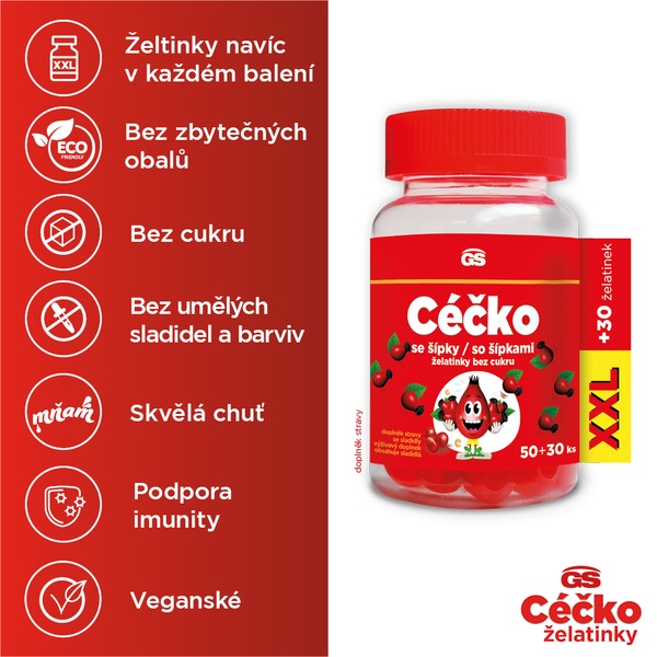 GS Céčko želatinky XXL 50+30 ks GS Céčko želatinky XXL 50+30 ks
