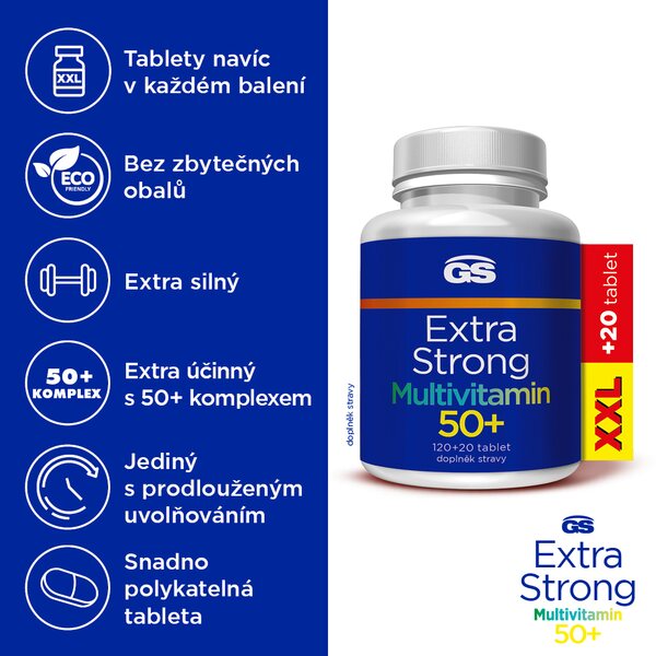 GS Extra Strong Multivitamin 50+ XXL 120+20 tablet GS Extra Strong Multivitamin 50+ XXL 120+20 tablet