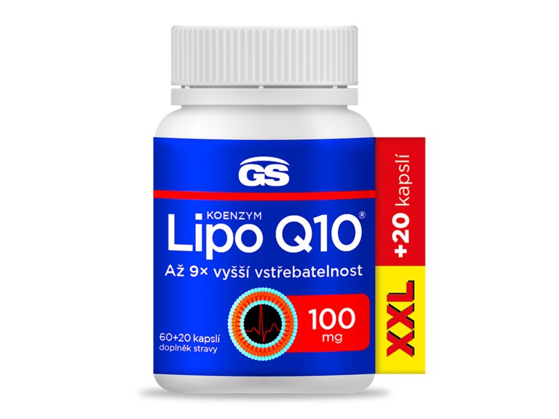 GS Koenzym Lipo Q10 100 mg XXL 60+20 kapslí