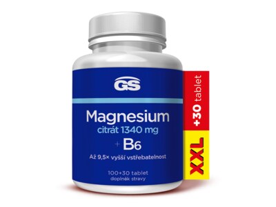 GS Magnesium citrát 1340 mg+B6 XXL 100+30 tablet