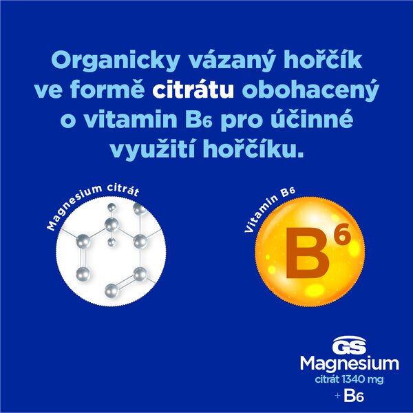 GS Magnesium citrát 1340 mg+B6 XXL 365 tablet
