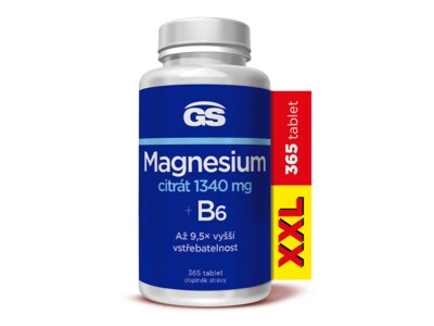 GS Magnesium citrát 1340 mg+B6 XXL 365 tablet