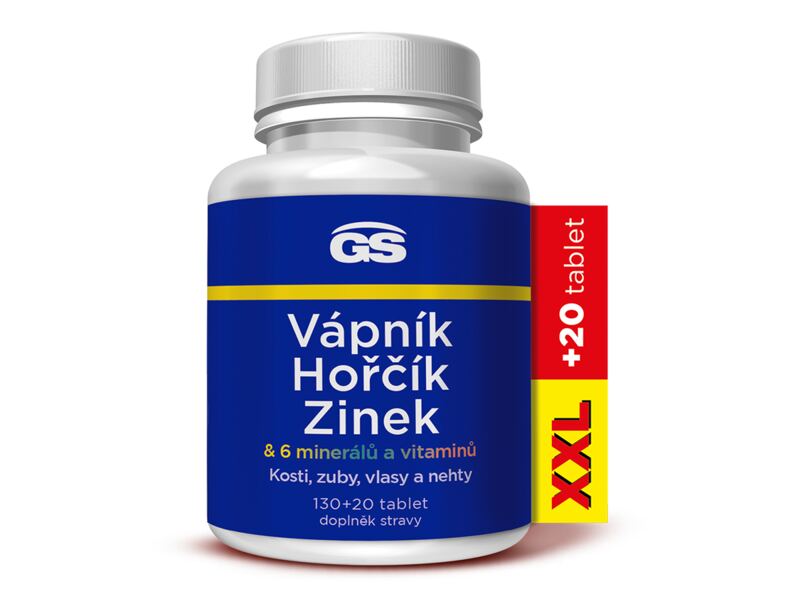 GS Vápník Hořčík Zinek XXL 130+20 tablet