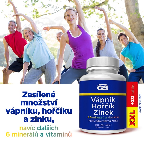 GS Vápník Hořčík Zinek XXL 130+20 tablet GS Vápník Hořčík Zinek XXL 130+20 tablet
