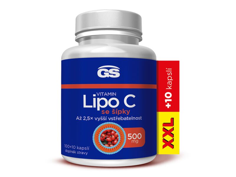 GS Vitamin Lipo C 500 mg se šípky XXL 100+10 kapslí 