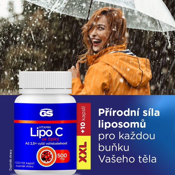 GS Vitamin Lipo C 500 mg se šípky XXL 100+10 kapslí GS Vitamin Lipo C 500 mg se šípky XXL 100+10 kapslí