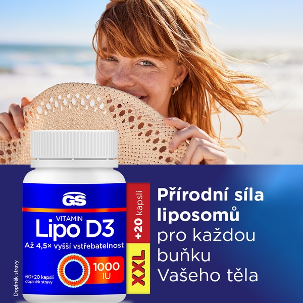 GS Vitamin Lipo D3 1000 IU XXL 60+20 kapslí