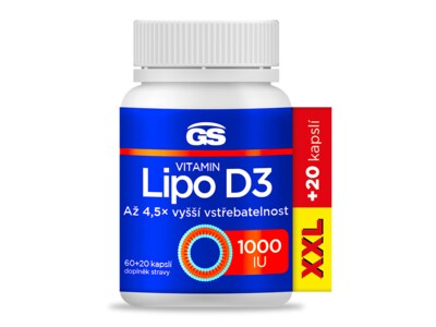 GS Vitamin Lipo D3 1000 IU XXL 60+20 kapslí