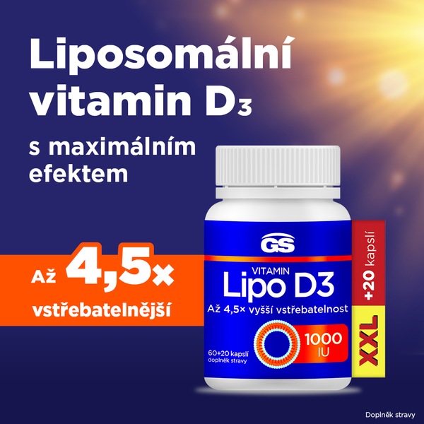 GS Vitamin Lipo D3 1000 IU XXL 60+20 kapslí