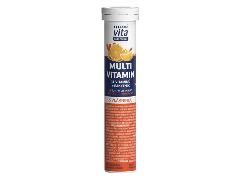 Maxi Vita Multivitamin 11 vitamínů + Rakytník pomeranč 20 šumivých tablet Maxi Vita Multivitamin 11 vitamínů + Rakytník pomeranč 20 šumivých tablet