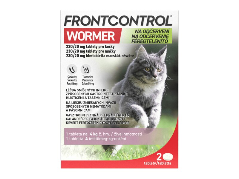 Frontcontrol Wormer 230/20mg ( 4 kg ) pro kočky 2 tablety