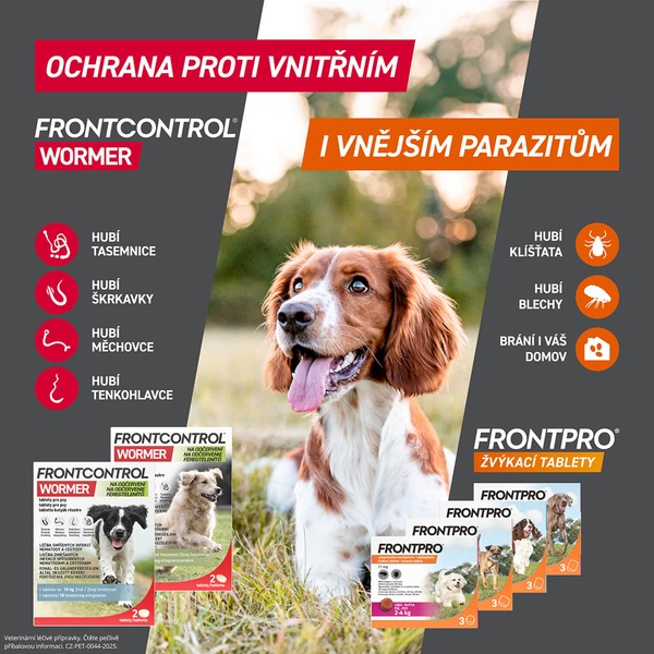 Frontcontrol Wormer pro psy 10 kg 2 tablety