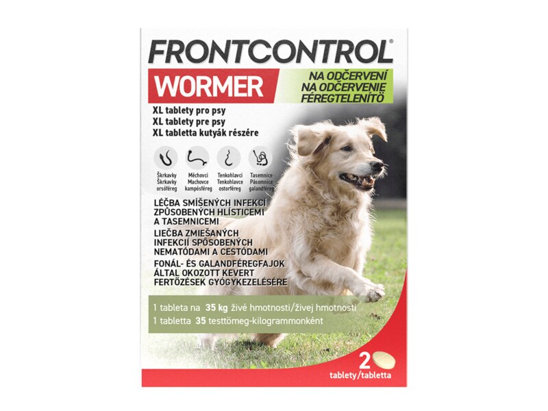 Frontcontrol Wormer pro psy XL 35 kg 2 tablety