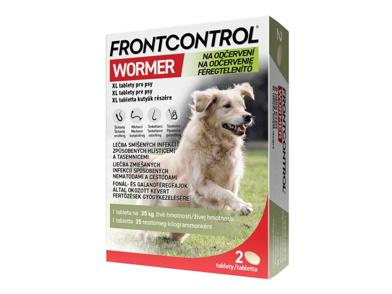 Frontcontrol Wormer pro psy XL 35 kg 2 tablety