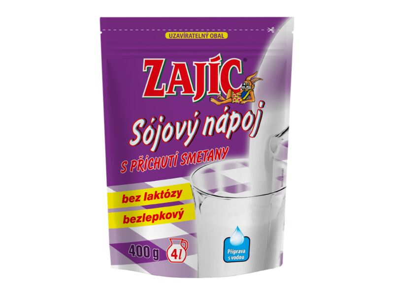 Zajíc Sójový nápoj s příchutí smetany sáček 400 g