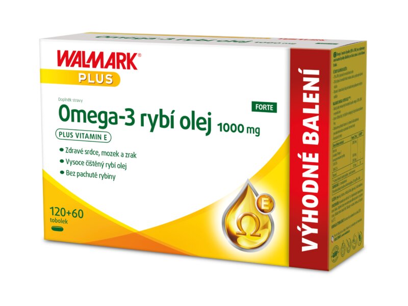 Walmark Omega-3 rybí olej Forte 1000 mg 120+60 tobolek