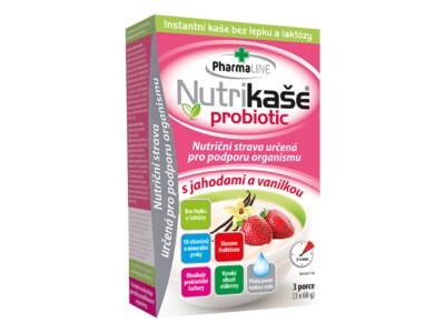 Nutrikaše probiotic S jahodami a vanilkou (3x60 g) 180 g