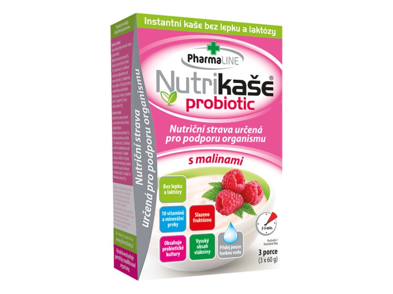 Nutrikaše probiotic S malinami (3x60 g) 180 g