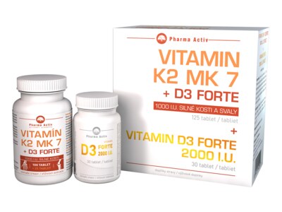 Pharma Activ Vitamin K2 MK7+D3 Forte 125 tablet + Vitamin D3 Forte 2000 I.U. 30 tablet