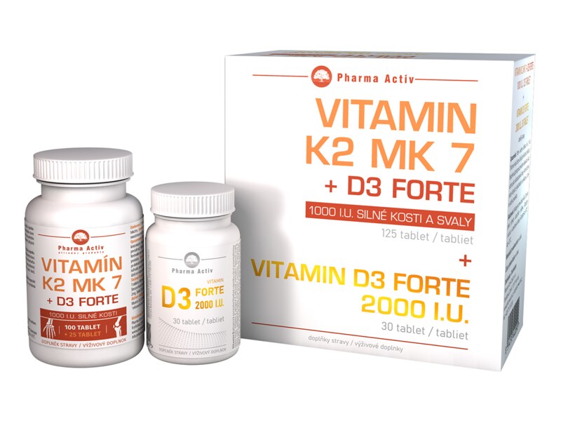 Pharma Activ Vitamin K2 MK7+D3 Forte 125 tablet + Vitamin D3 Forte 2000 I.U. 30 tablet