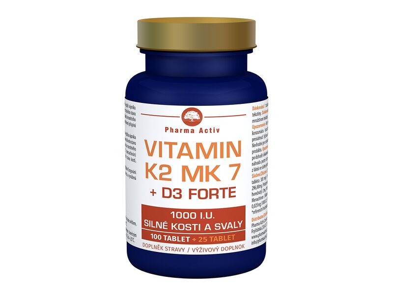 Pharma Activ Vitamin K2 MK7 + D3 Forte 1000 I.U. 125 tablet