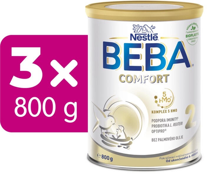 Beba Comfort 2 5HMO pokračovací kojenecké mléko 3x800 g