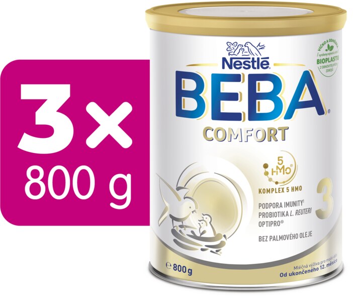 Beba Comfort 3 5HMO mléko pro malé děti 3x800 g