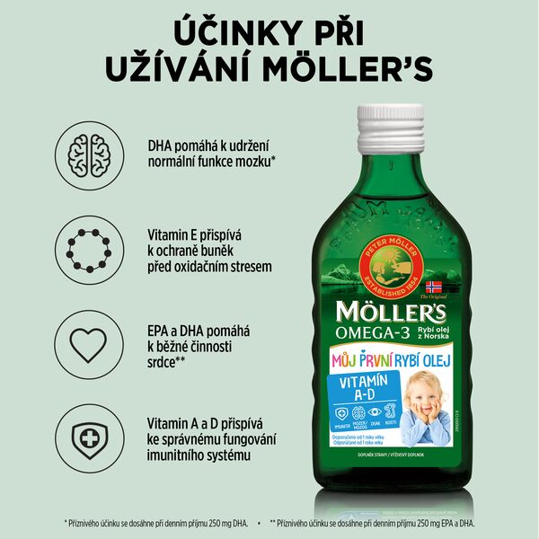 Mollers Omega 3 Můj první rybí olej 250 ml Mollers Omega 3 Můj první rybí olej 250 ml