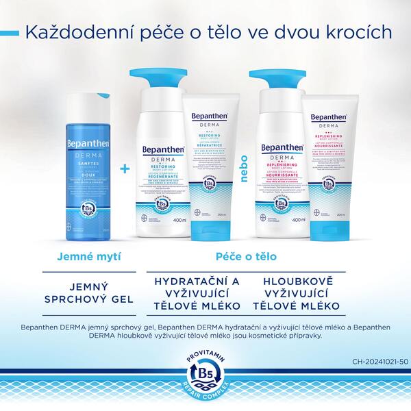 Bepanthen Derma Hloubkově vyživující tělové mléko 200 ml