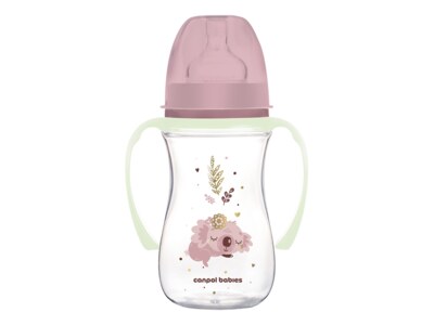 Canpol babies Lahev širokohrdlá antikoliková se svítícími úchyty Sleepy koala 240 ml růžová Canpol babies Lahev širokohrdlá antikoliková se svítícími úchyty Sleepy koala 240 ml růžová
