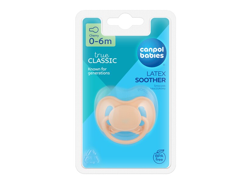 Canpol babies Dudlík kaučukový třešinka Nude 0-6m 1 ks krémový Canpol babies Dudlík kaučukový třešinka Nude 0-6m 1 ks krémový