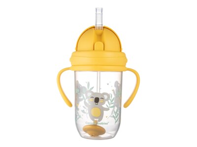Canpol babies Hrneček nevylévací se slámkou a závažím Exotic Animals 270 ml žlutý
