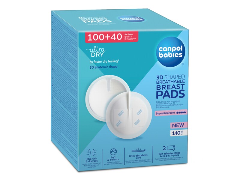 Canpol babies Tvarované prodyšné vložky do podprsenky 3D 100+40 ks   